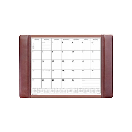 Mocha Leather Desk Pad W/ 2022 Calendar Insert, 25.5 X 17.25